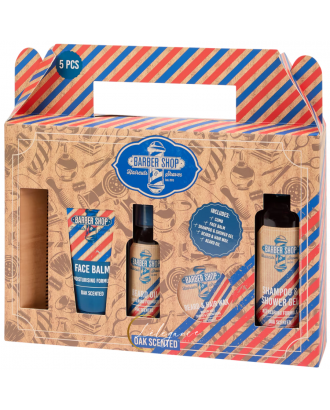 Coffret Cadeau Barbershop 5 Pièces Chêne Boisé | Soin Barbe, Cheveux, Peau