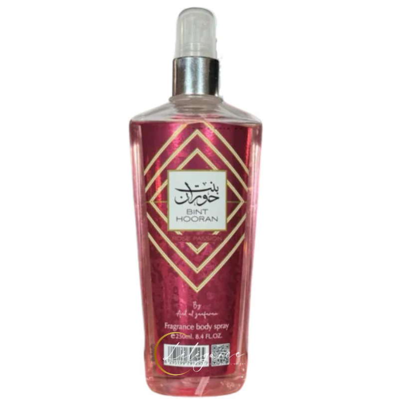 Brume corporelle Bint Hooran rose passion - Ard Al Zaafaran 250ml Un voile floral et sensuel.