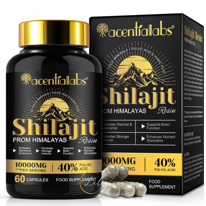 capsule de shilajit de l'Himalaya 100% naturel et pur 60pc