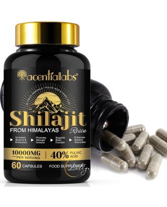 capsule de shilajit de l'Himalaya 100% naturel et pur 60pc