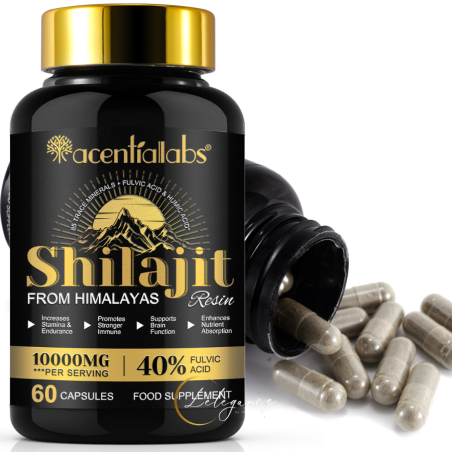 capsule de shilajit de l'Himalaya 100% naturel et pur 60pc