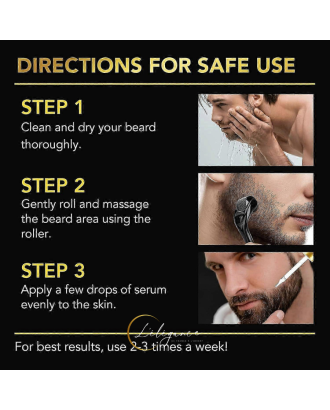 Kit Croissance Barbe : Huile 60ml + Derma Roller | L'Elégance