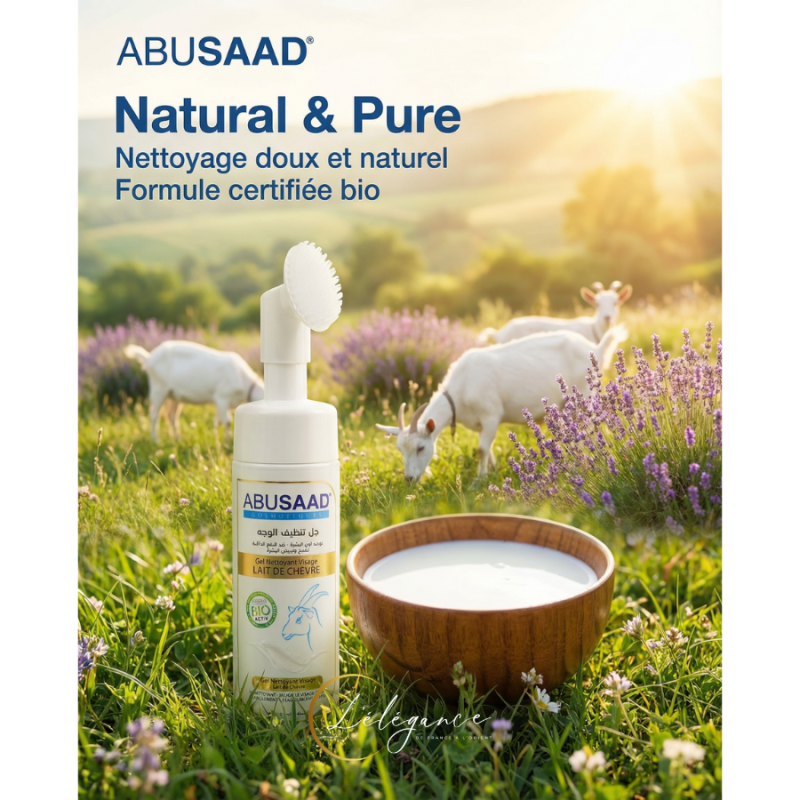 ABUSAAD Gel Nettoyant Visage au Lait de Chèvre – BIO