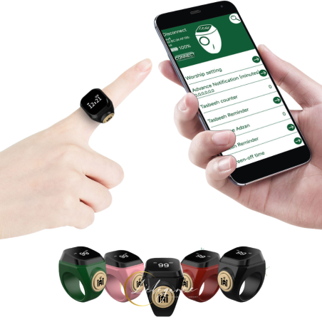 Bague Dhikr connectée avec application mobile