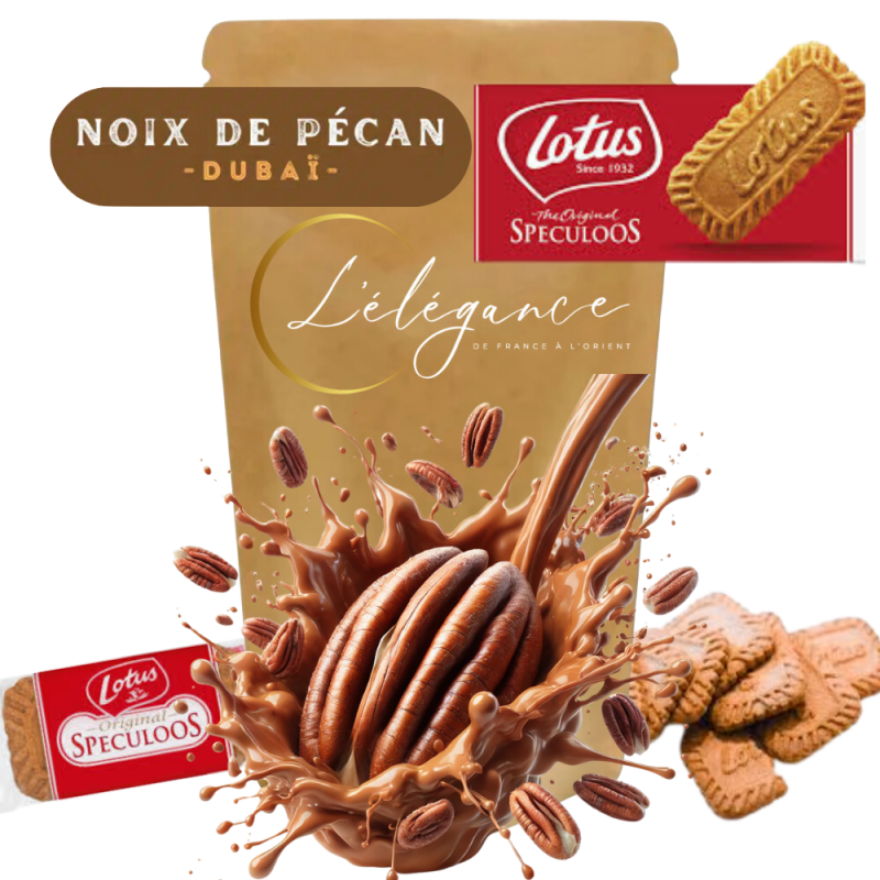 Noix De Pécan Dubaï saveur - Speculoos - 100g Noix De Pécan Dubaï saveur - Speculoos - 100g