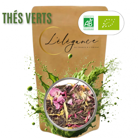 Thé Vert & Noir "Conte de Fée" | Rose, Orange & Mangue | Diurétique & Digestif